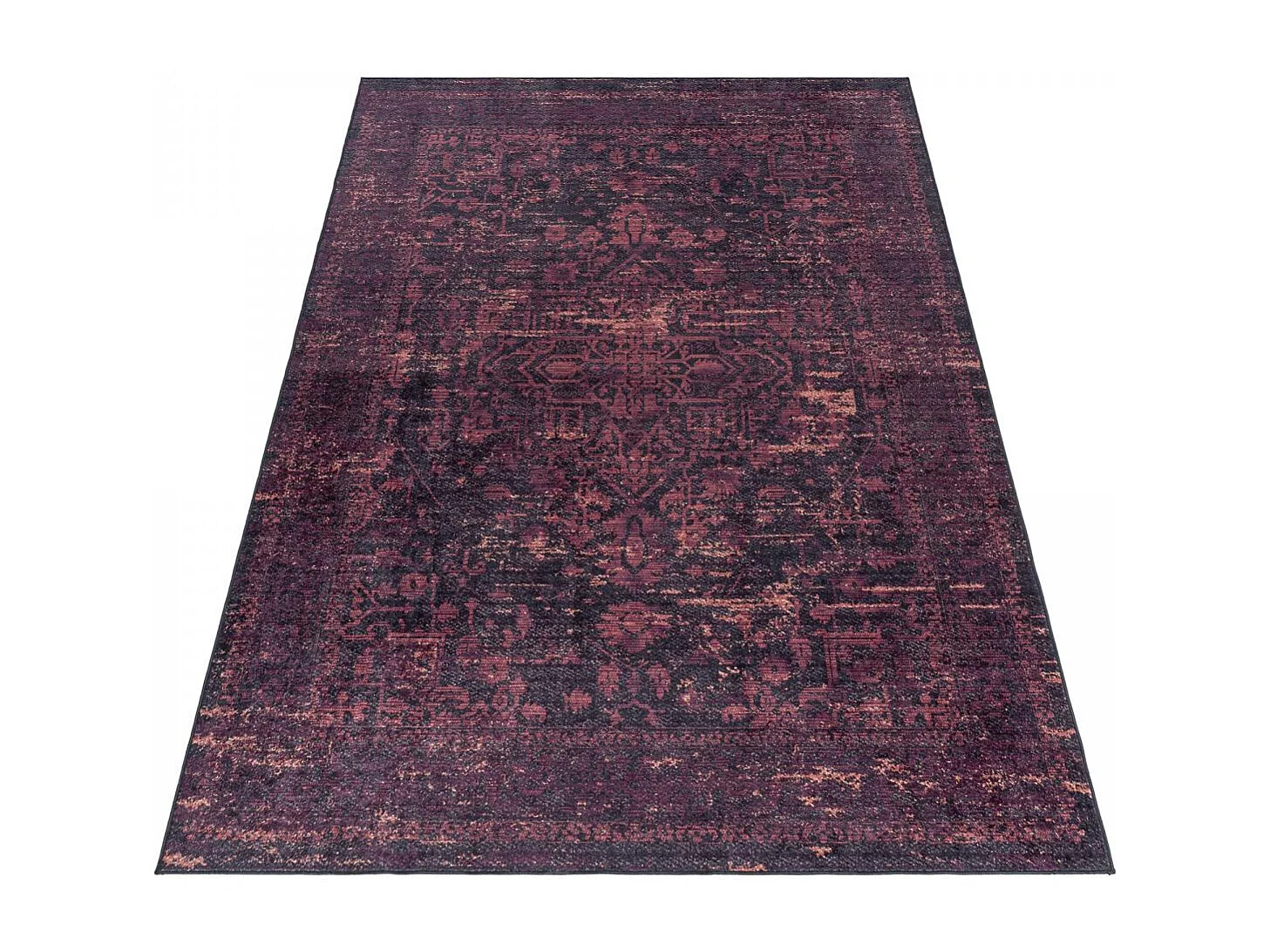 Tapis orient 80x250 rectangle rouge tissé motifs orientaux EKUK