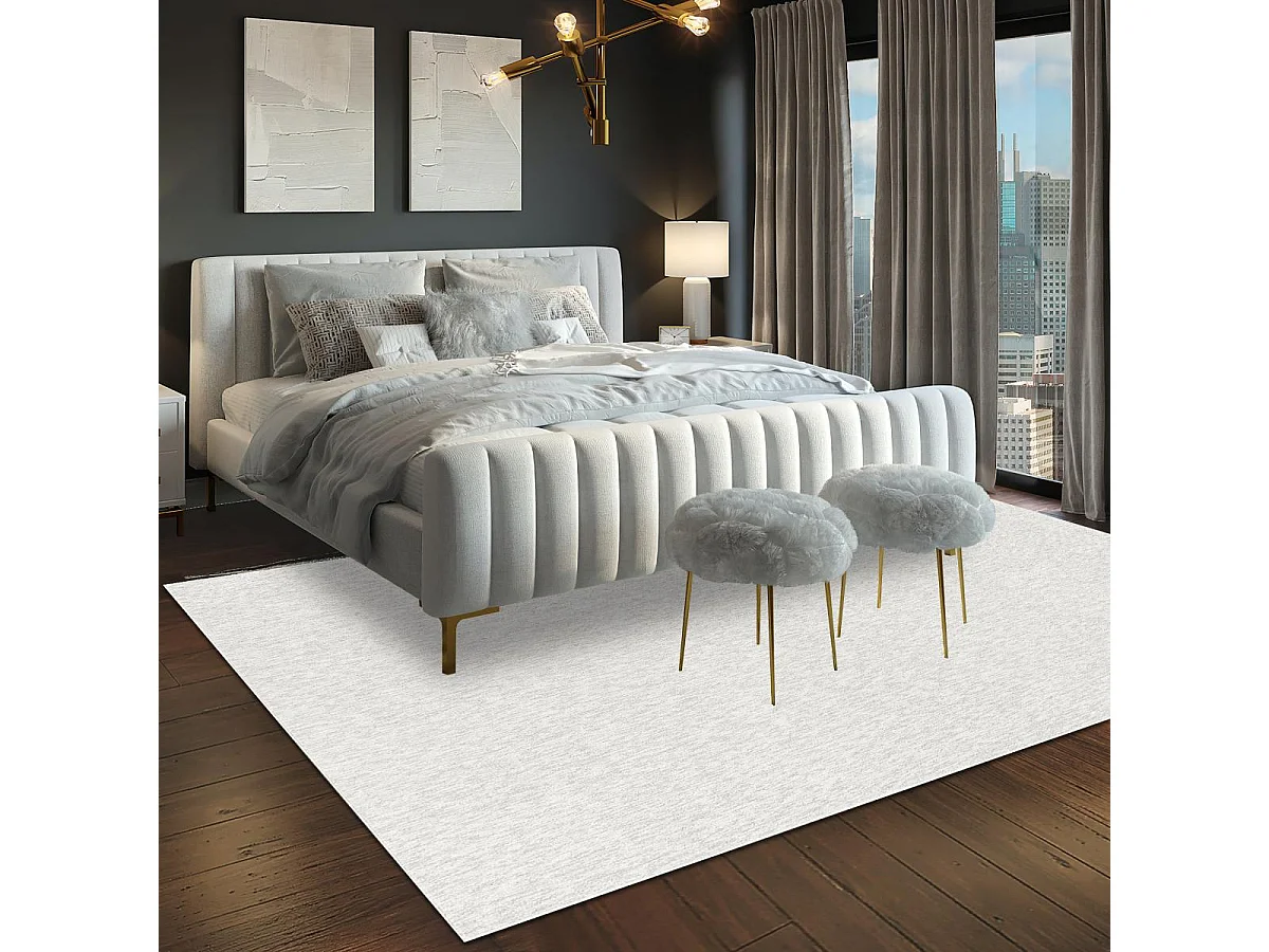 tapis entrée 60x100 tissé crème rectangle motif uni SAKRDA