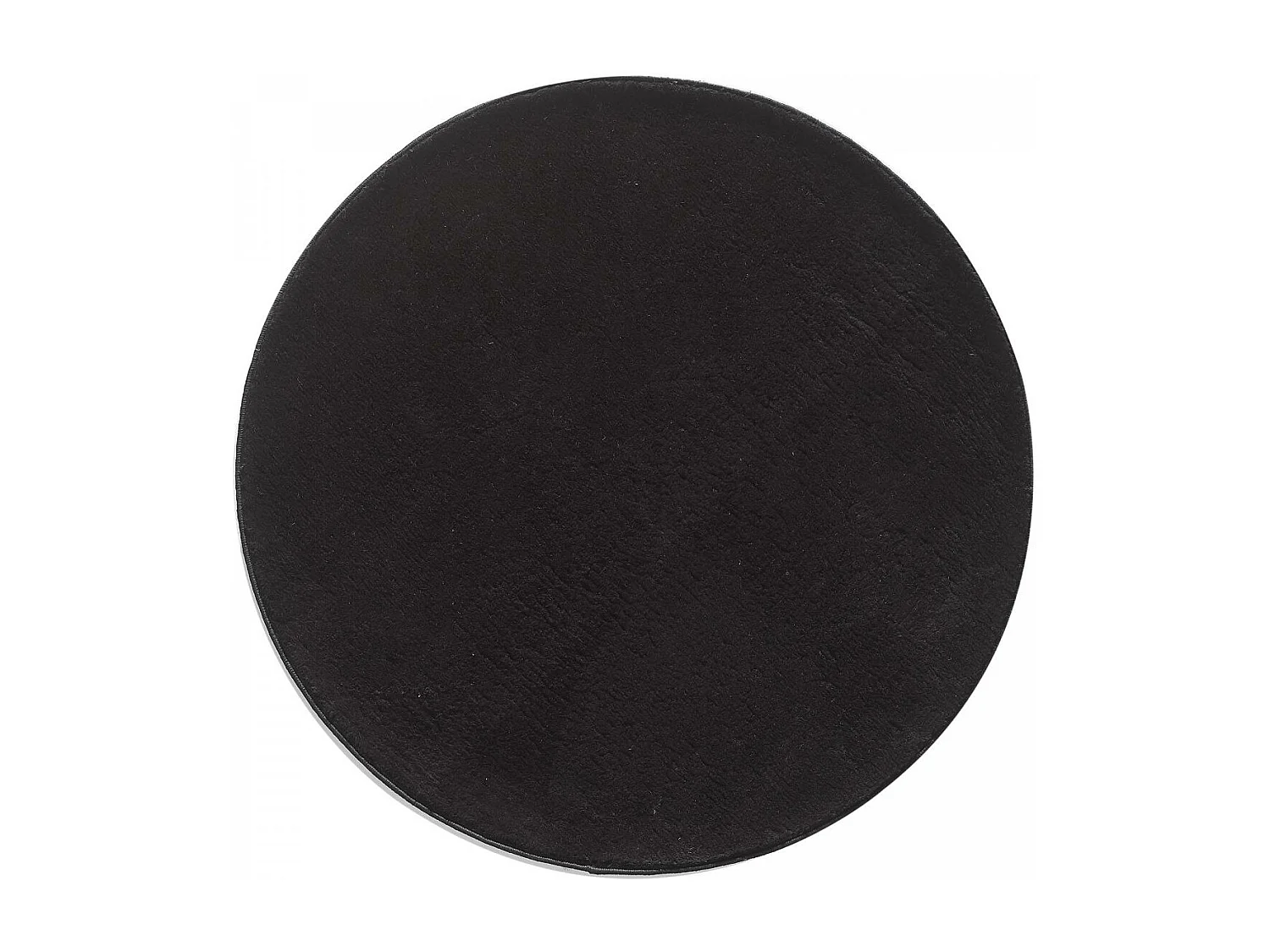 tapis salle de réception Ø80cm tissé noir rond motif uni ANVIK
