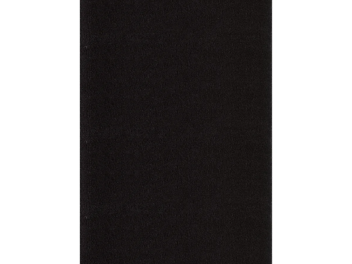 tapis salle de réception Ø80cm tissé noir rond motif uni ANVIK