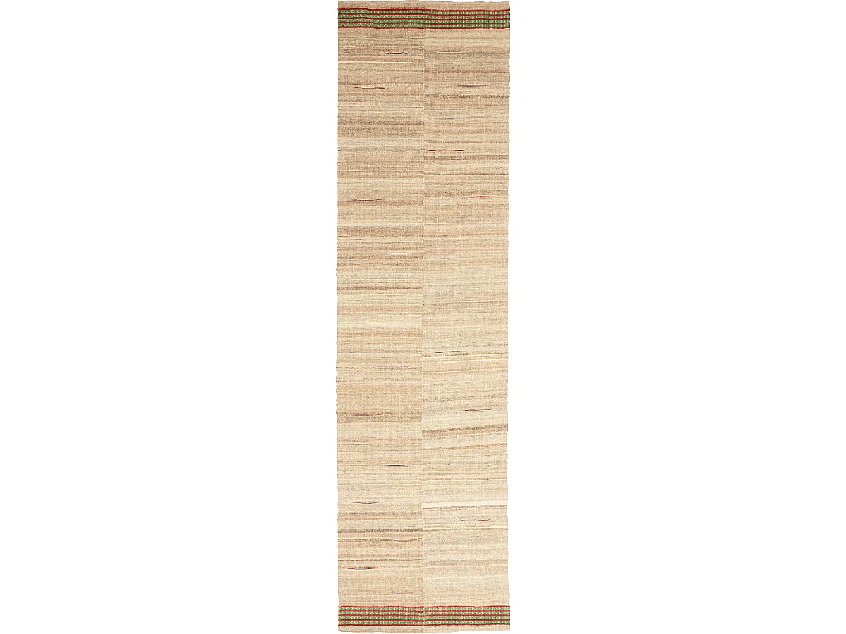 Authentique tapis d'Orient 67x259 kilim pour couloir  fait main en laine beige A 9