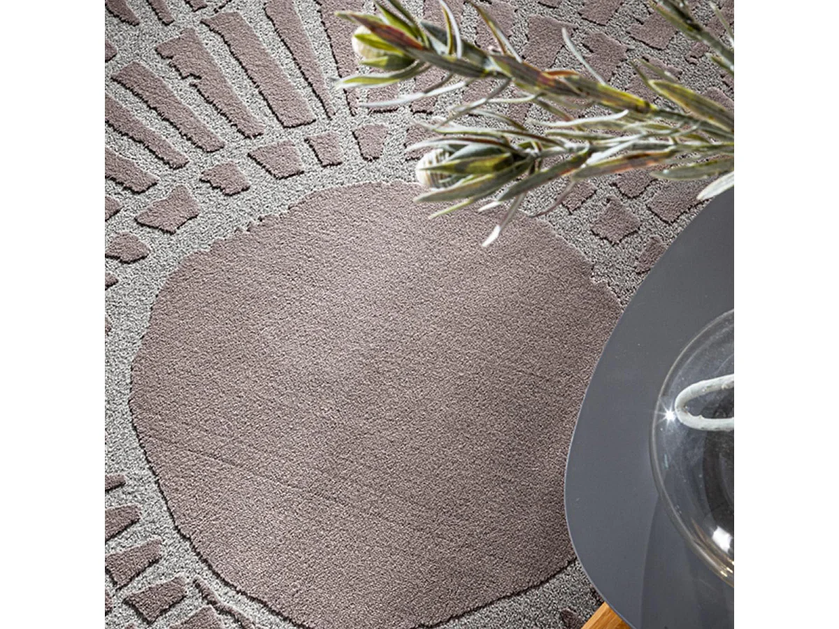 tapis salon 190x290 tissé rose rectangle motif géométrique TOSCANA