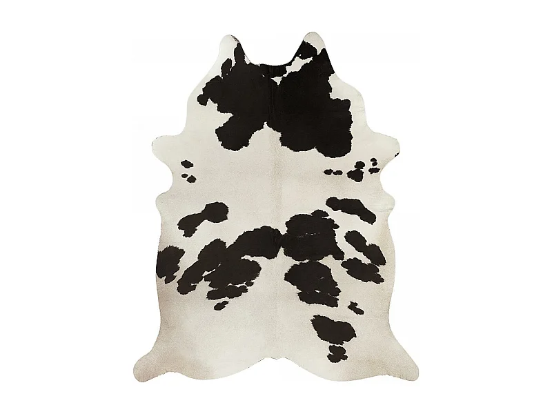 tapis salon 155x190 tissé blanc et noir rectangle motif animaux MARBEL 1