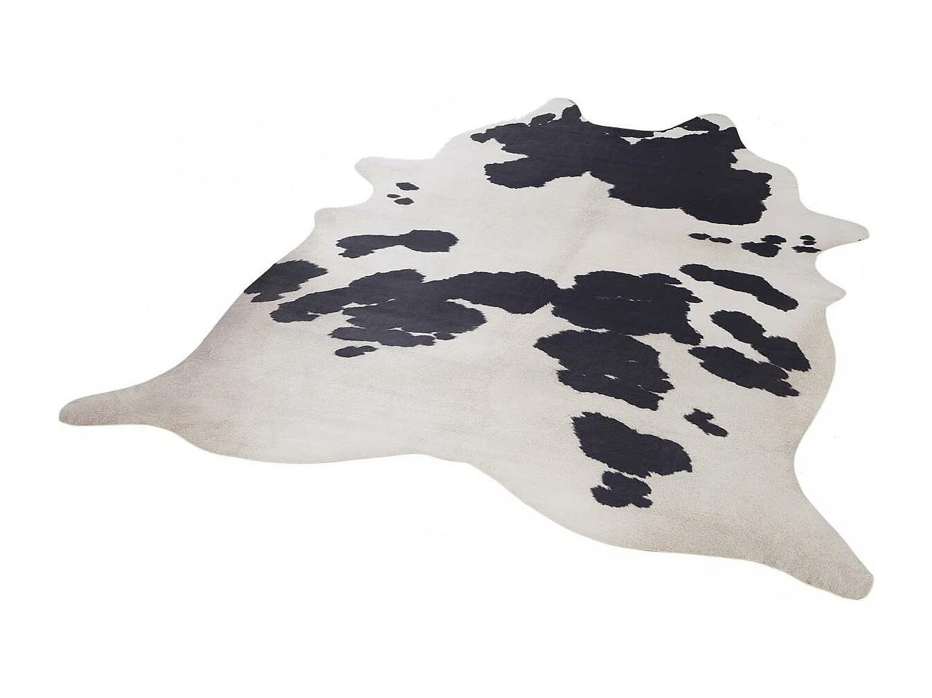 tapis salon 155x190 tissé blanc et noir rectangle motif animaux MARBEL 1