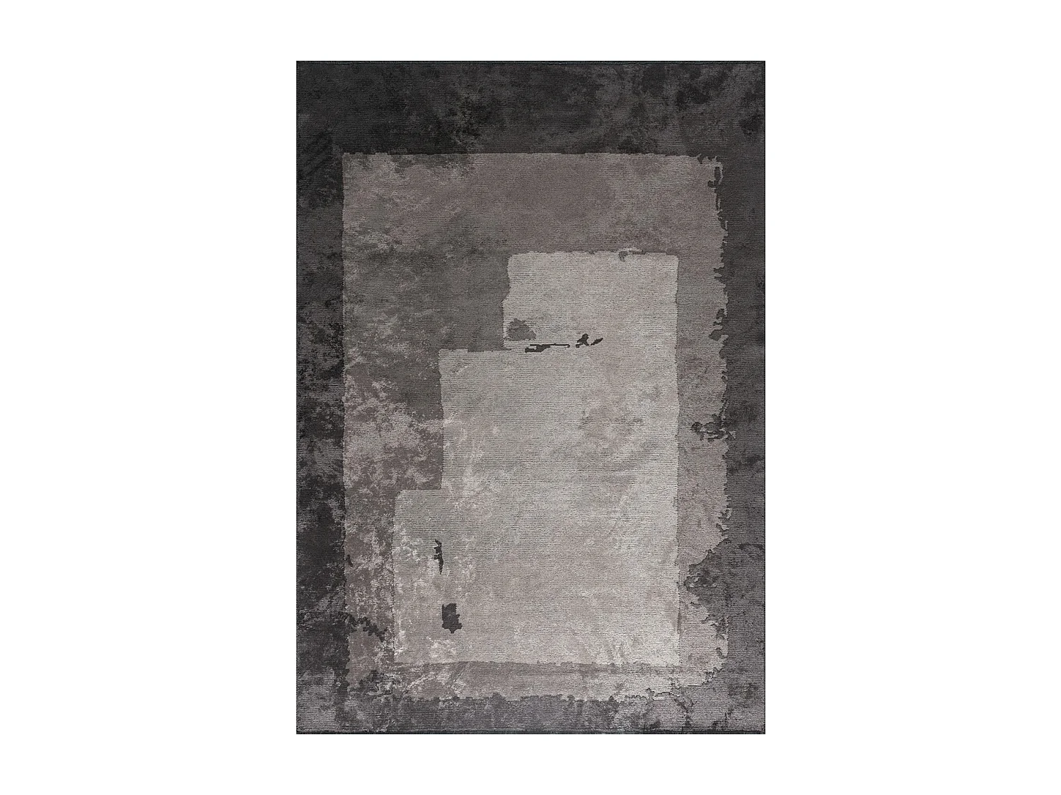 Tapis kilim 240x340 rectangle tissé en coton gris motif abstrait TRIGREY