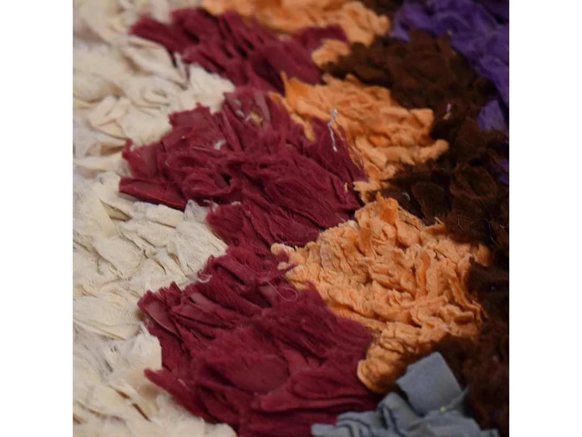 Authentique tapis berbère 90x270 fait main en tissu recyclé multicolore BOUCHAROUETTE 60