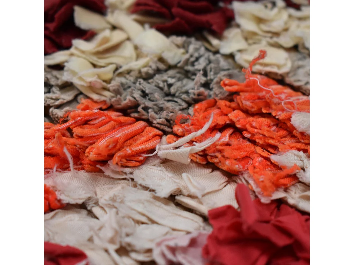 Authentique tapis berbère 90x270 fait main en tissu recyclé multicolore BOUCHAROUETTE 60