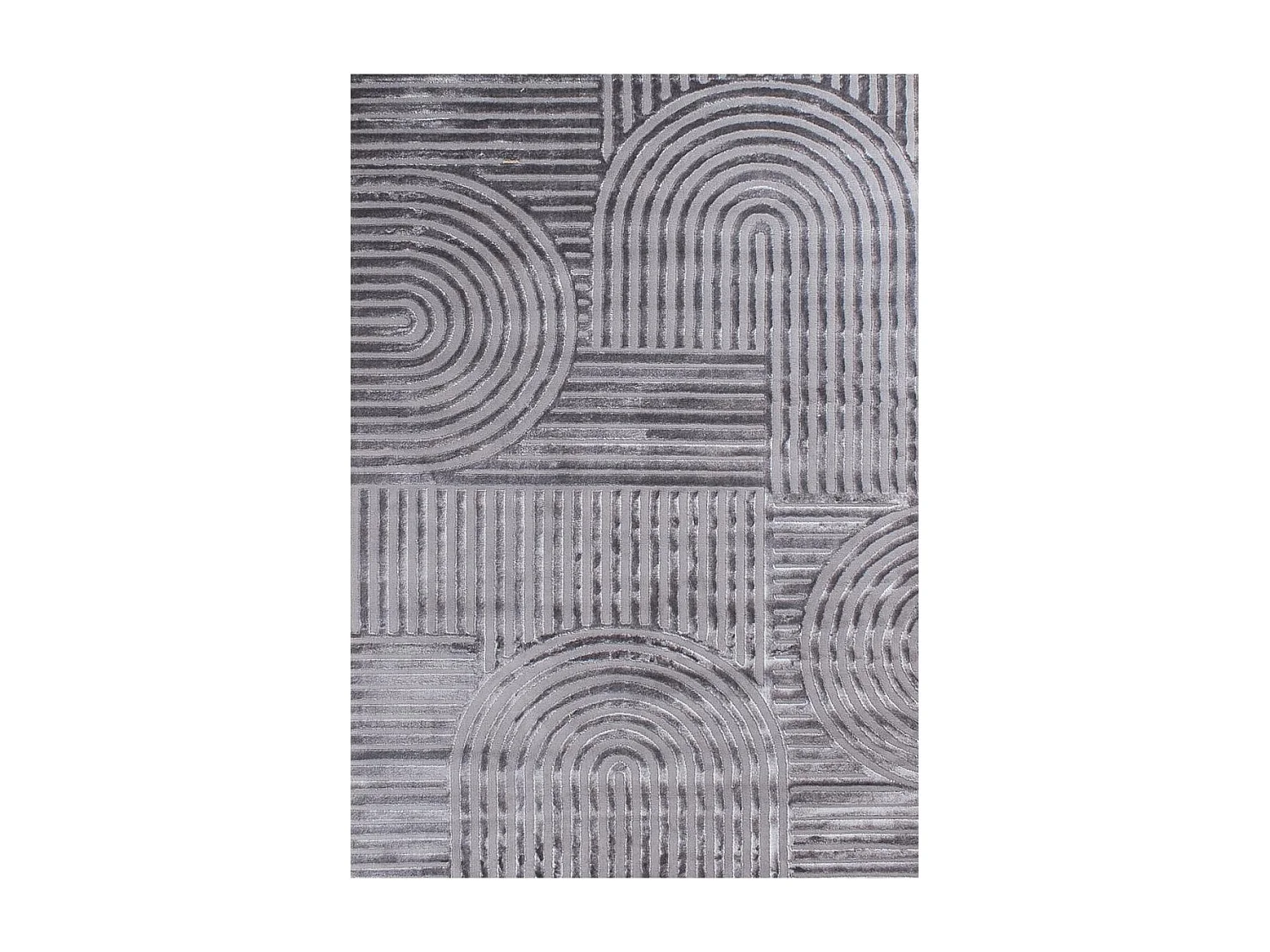 tapis grand salon 200x290 tissé gris rectangle motif géométrique CERABI