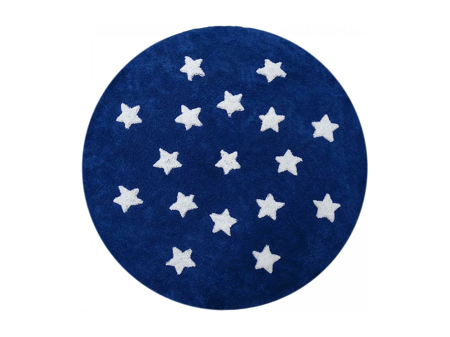 Tapis rond Ø140cm fait à la main en coton motif enfant pour chambre ETOILE R