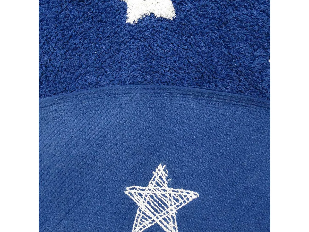 Tapis rond Ø140cm fait à la main en coton motif enfant pour chambre ETOILE R