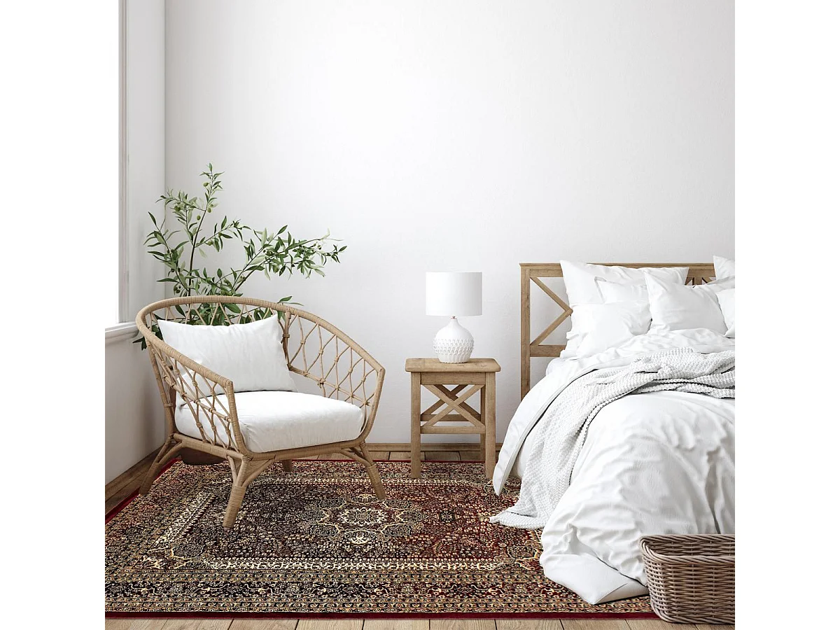 Tappeto orientale 240x340 rettangolo rosso intrecciato con motivi orientali BISKO