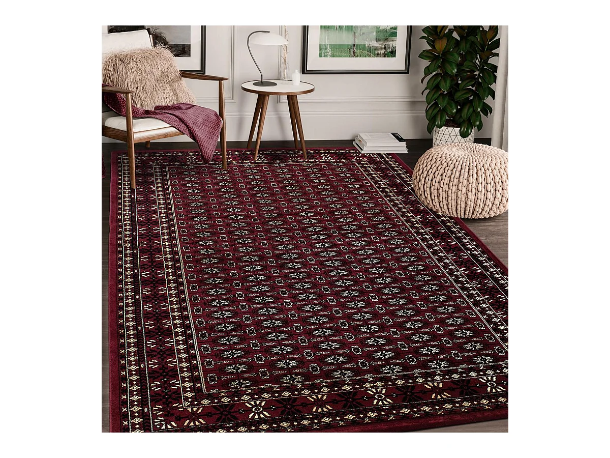 Tapis orient 160x230 rectangle rouge tissé motifs orientaux BISKO 3