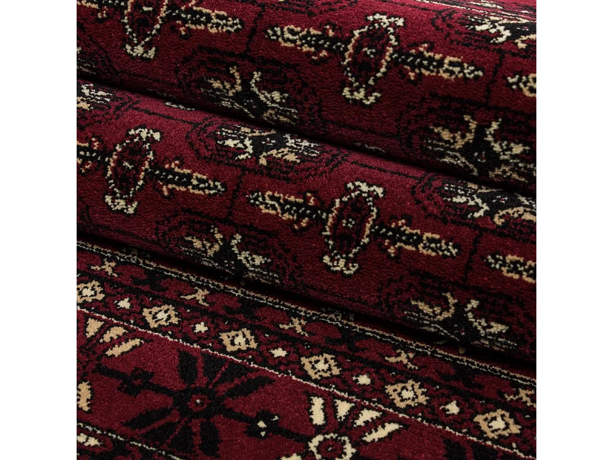 Tappeto orientale 160x230 rettangolo rosso intrecciato motivi orientali BISKO 3