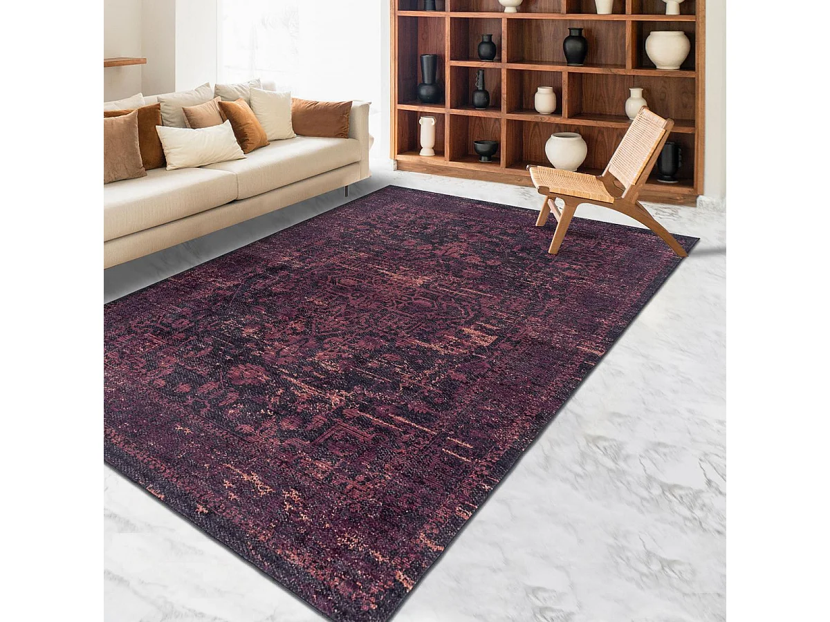 Tapis orient 120x170 rectangle rouge tissé motifs orientaux EKUK