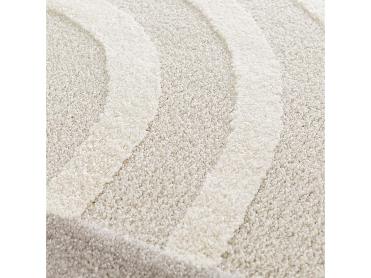 tapis salon 160x213 tissé crème rectangle motif géométrique RIVIERA 4