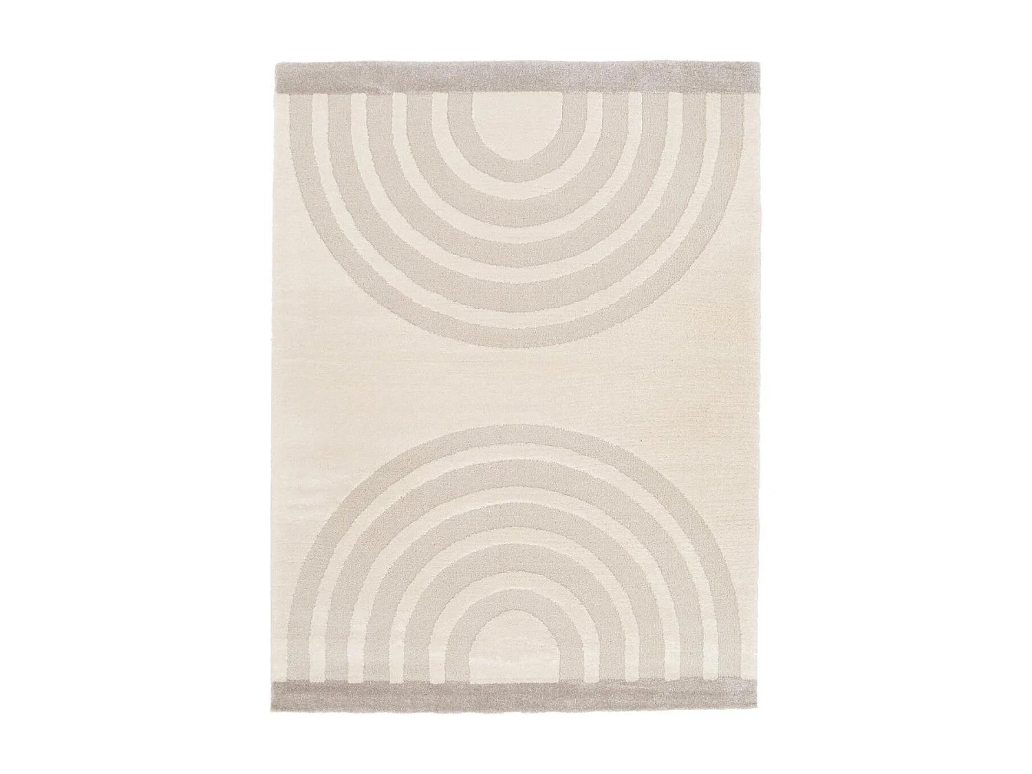 tapis salon 160x213 tissé crème rectangle motif géométrique RIVIERA 4