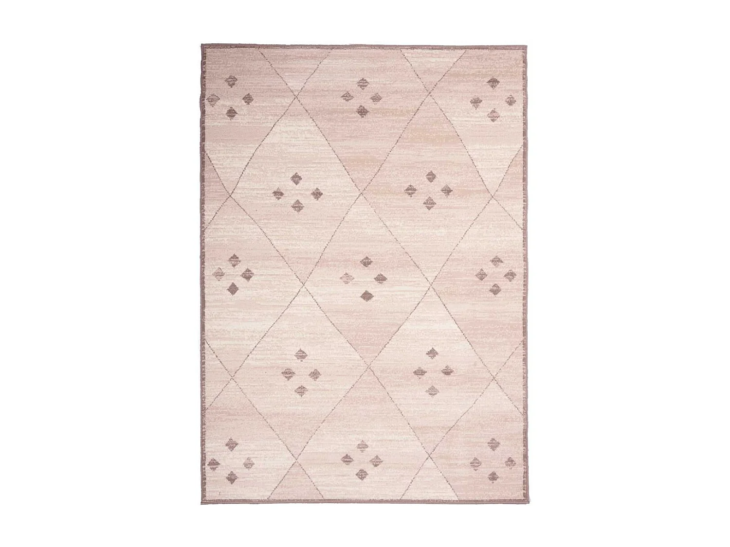 tapis chambre 60x110 tissé ivoire rectangle motif berbère LYN1 FEZA