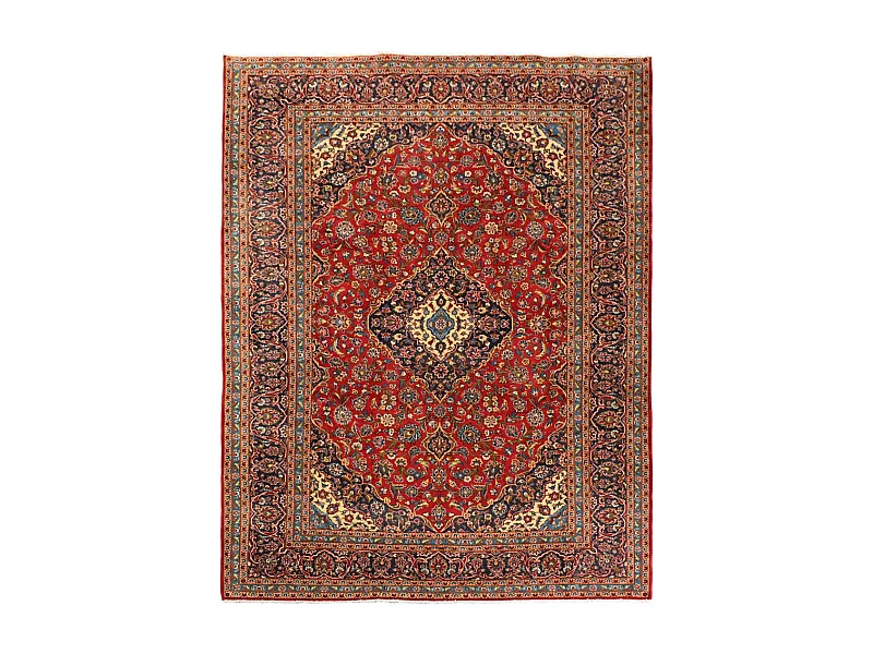 Authentique tapis d'Orient 251x357 fait à la main en laine rouge ARDAKAN 7
