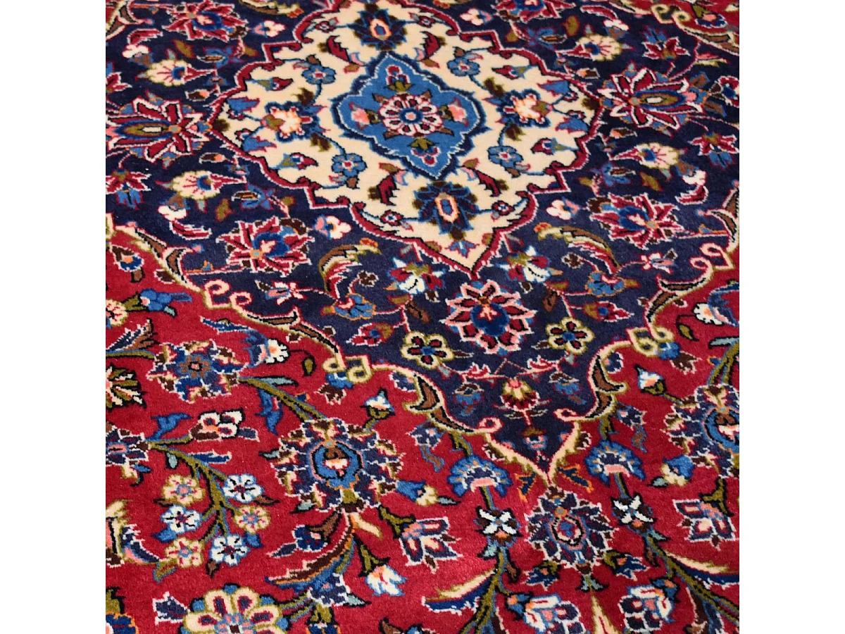 Authentique tapis d'Orient 251x357 fait à la main en laine rouge ARDAKAN 7