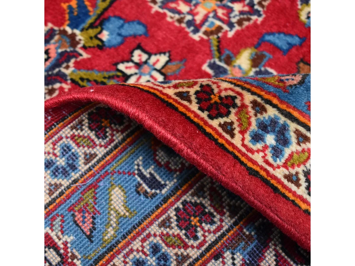 Authentique tapis d'Orient 251x357 fait à la main en laine rouge ARDAKAN 7