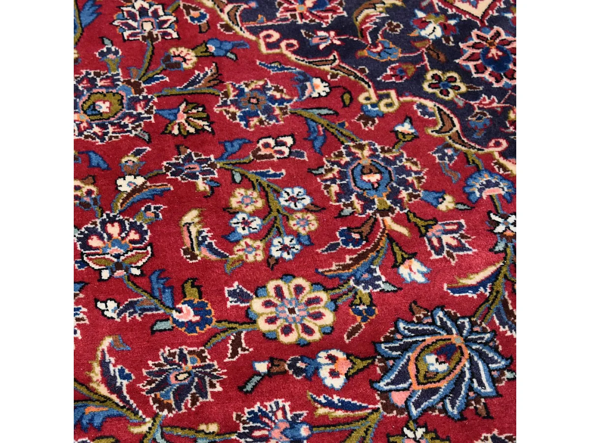 Authentique tapis d'Orient 251x357 fait à la main en laine rouge ARDAKAN 7