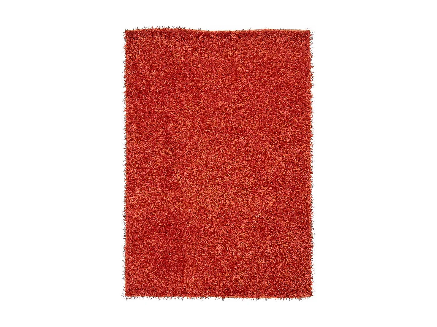 Tapis shaggy 140x200 rectangle fait main rouge et orange motif uni STAROD