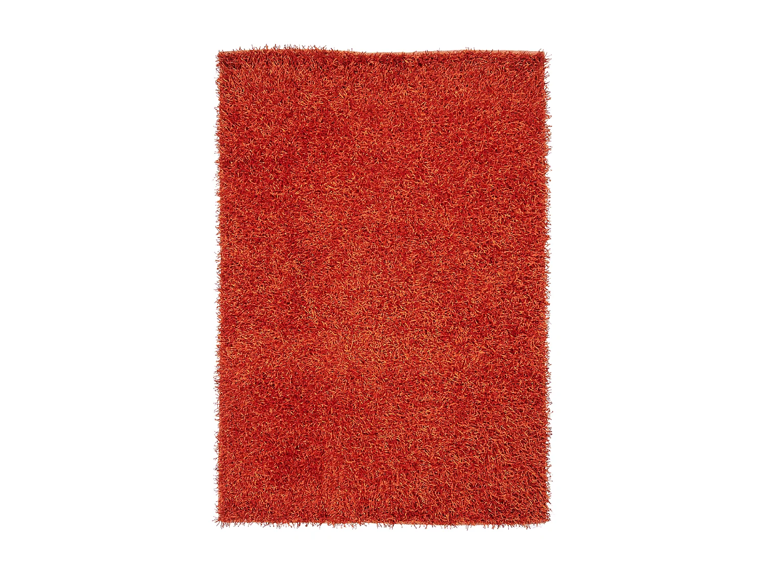 Tapis shaggy 140x200 rectangle fait main rouge et orange motif uni STAROD