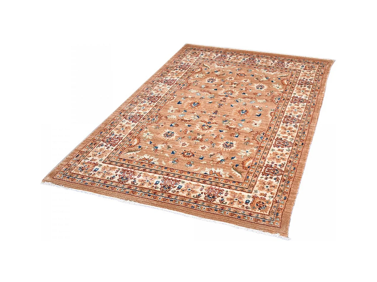 Tapis oriental 80x300 rectangle beige et ivoire tissé motif traditionnel CHOBAY G
