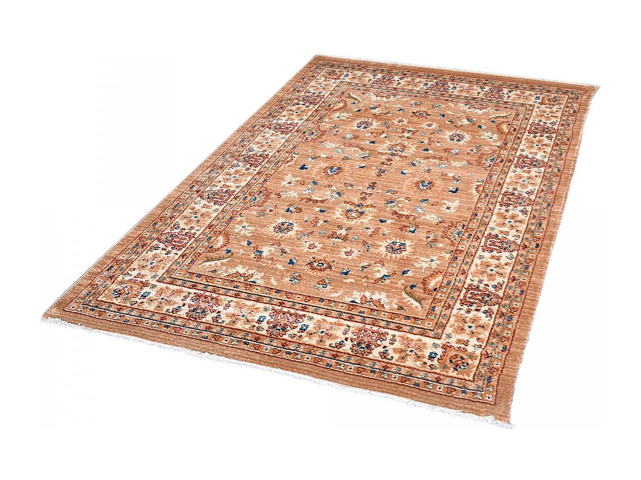 Tapis oriental 80x300 rectangle beige et ivoire tissé motif traditionnel CHOBAY G