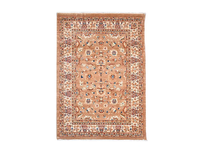 Tapis oriental 80x300 rectangle beige et ivoire tissé motif traditionnel CHOBAY AD