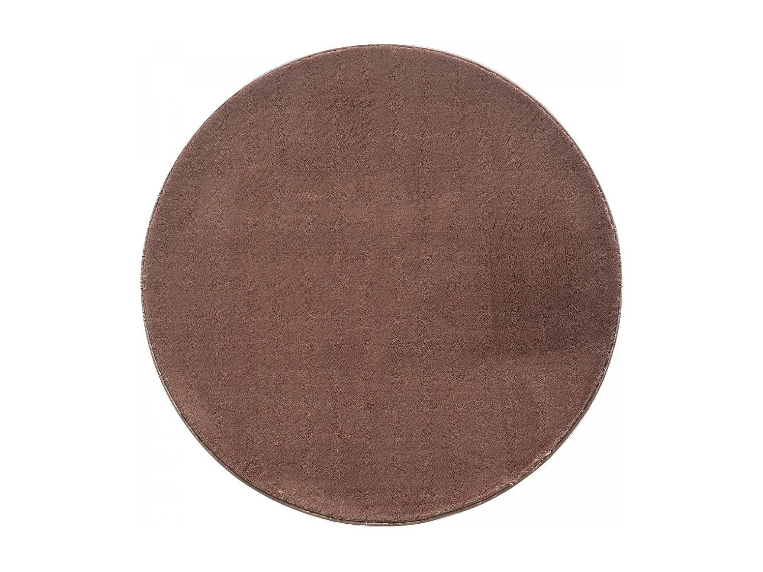 tapis chambre Ø120cm tissé marron rond motif uni ANVIK