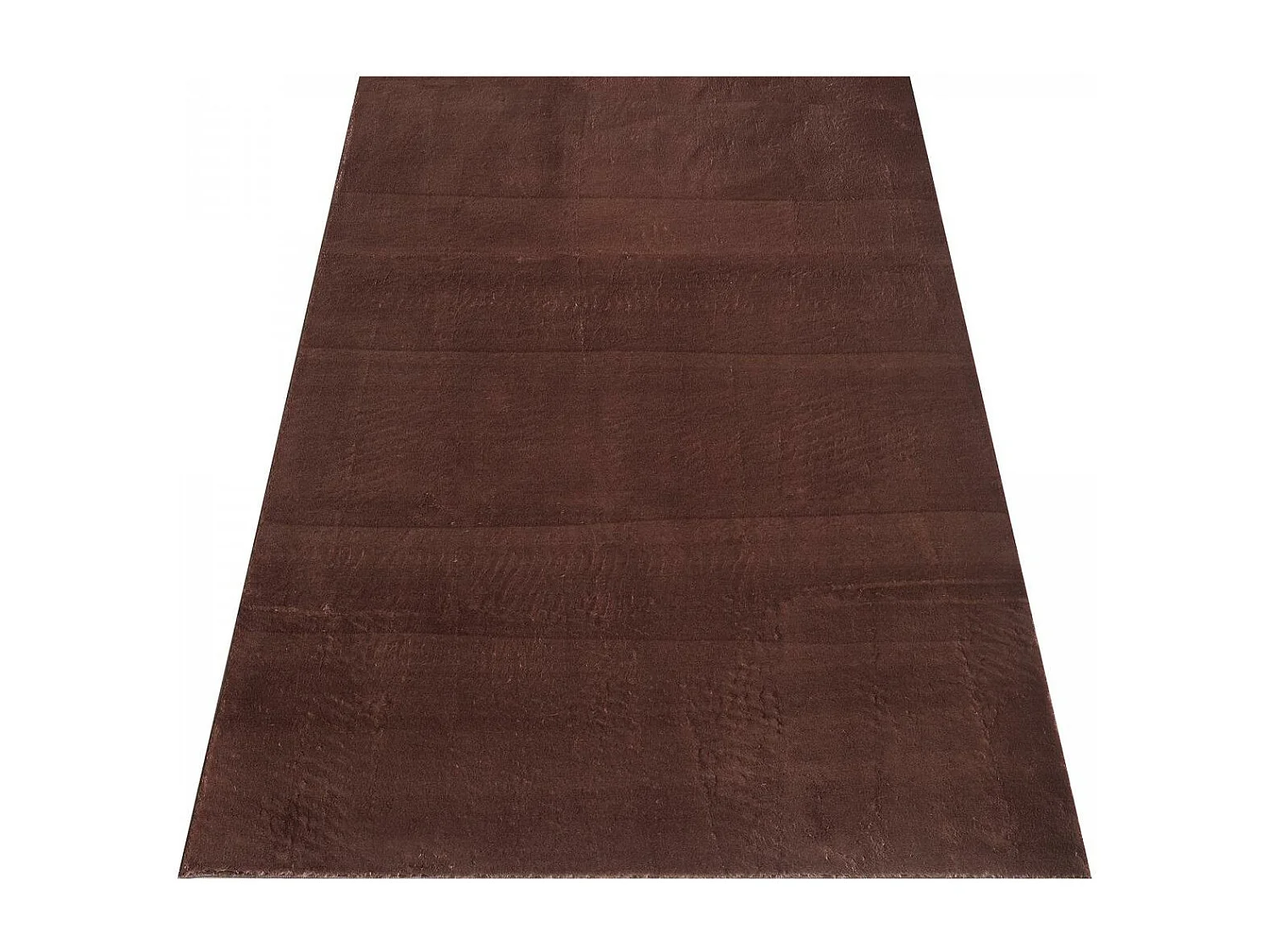 tapis chambre Ø120cm tissé marron rond motif uni ANVIK