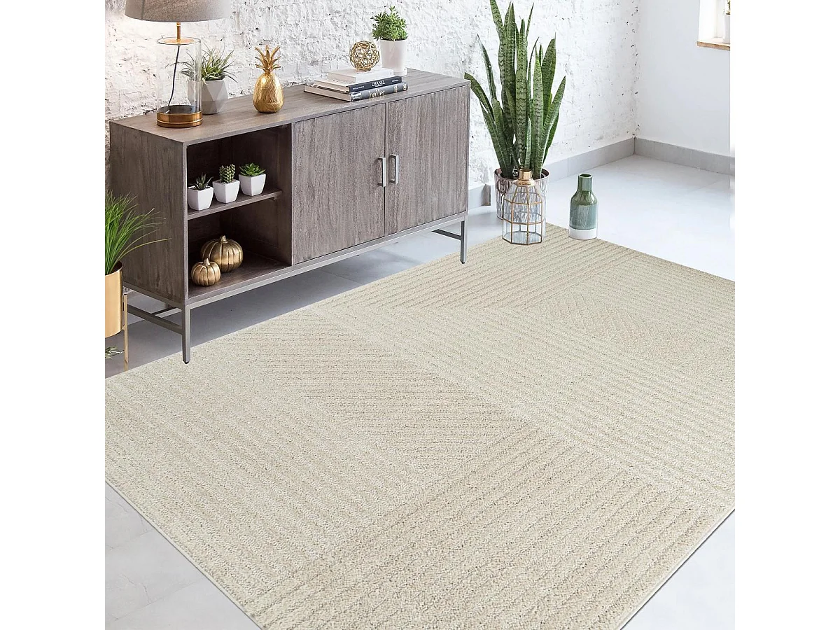 Tappeto per soggiorno e camera da letto tessuto motivo geometrico ELEGANCE C