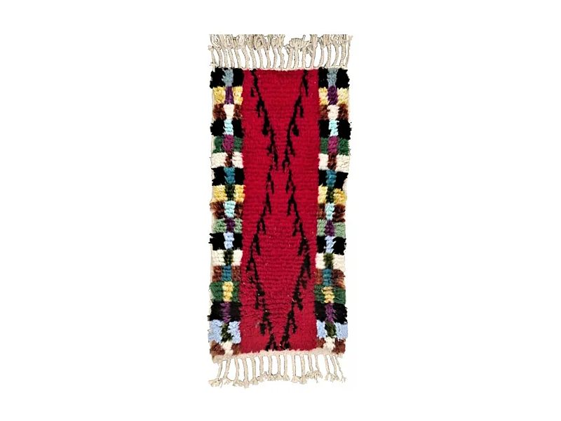 Authentique tapis berbère 85x115 fait à la main en laine multicolore BENI OURAIN 5