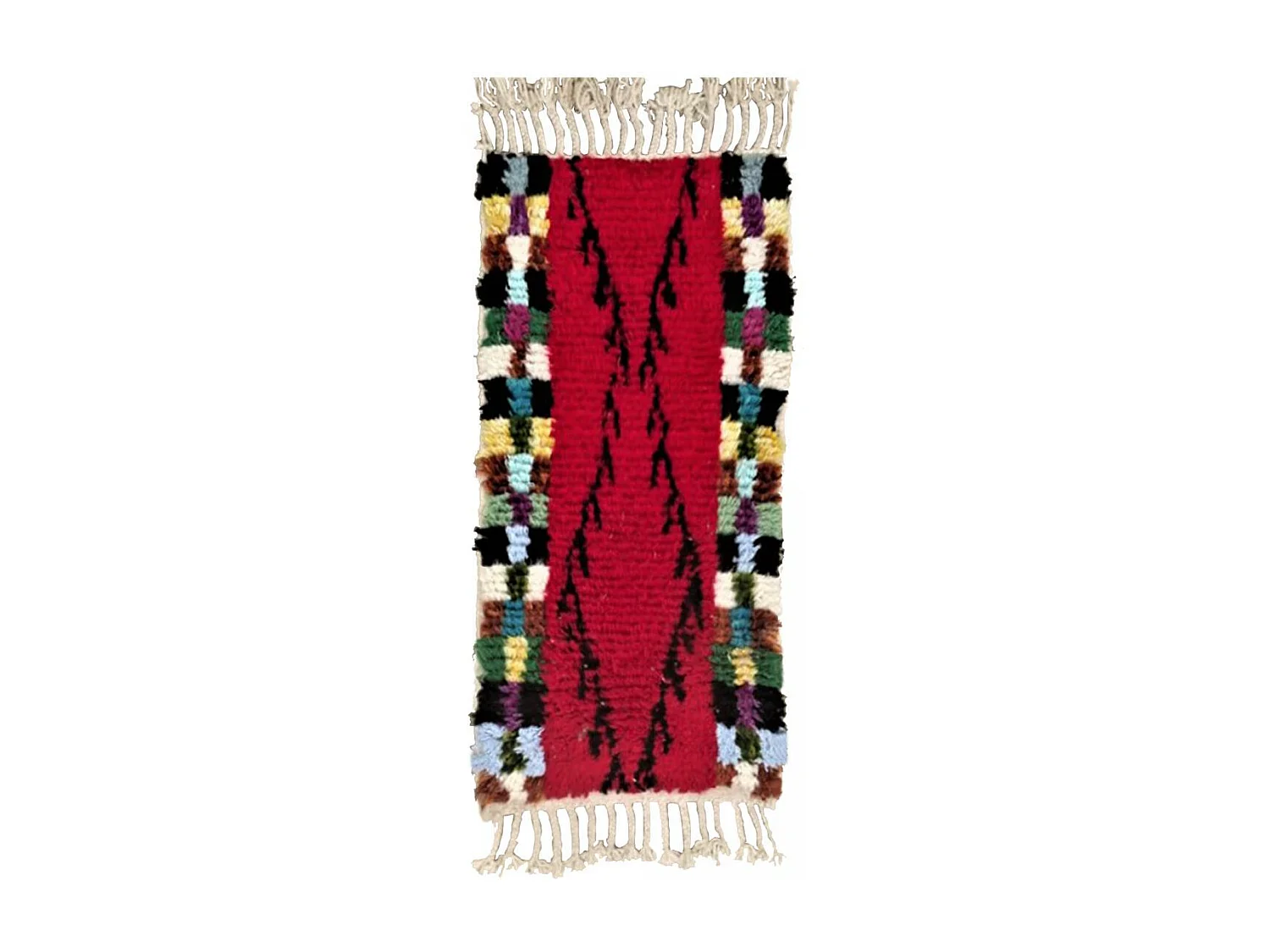 Authentique tapis berbère 85x115 fait à la main en laine multicolore BENI OURAIN 5