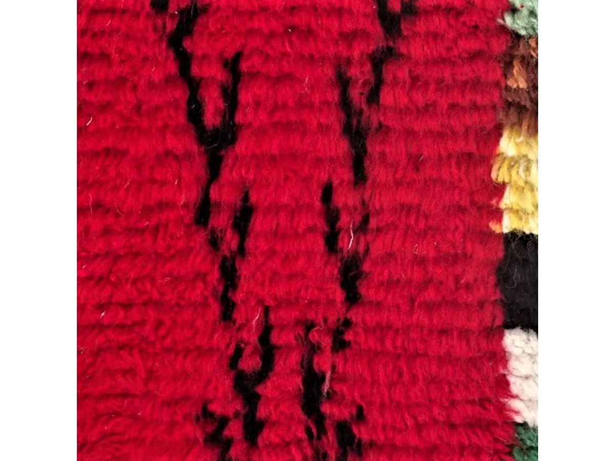 Authentique tapis berbère 85x115 fait à la main en laine multicolore BENI OURAIN 5