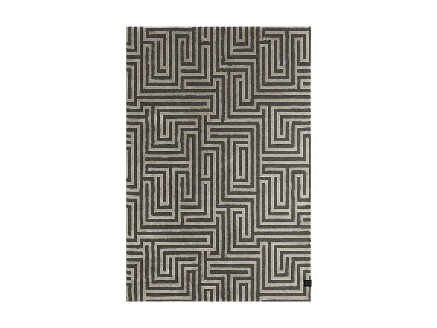 tapis chambre 160x230 tissé gris rectangle motif géométrique MIRAGE