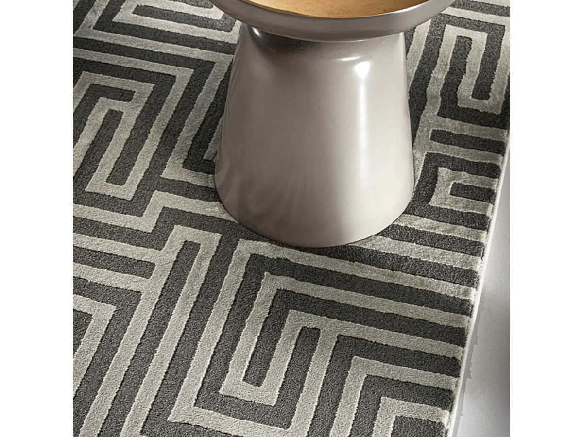 tapis chambre 160x230 tissé gris rectangle motif géométrique MIRAGE