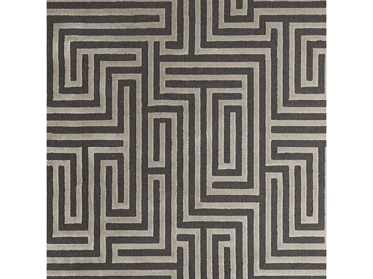 tapis chambre 160x230 tissé gris rectangle motif géométrique MIRAGE