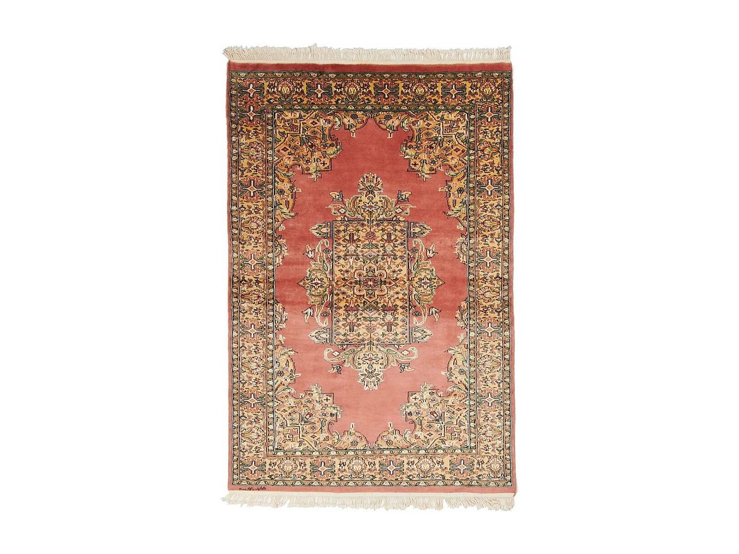 Authentique tapis d'Orient 123x184 fait main en laine multicolore ISAFAHANI