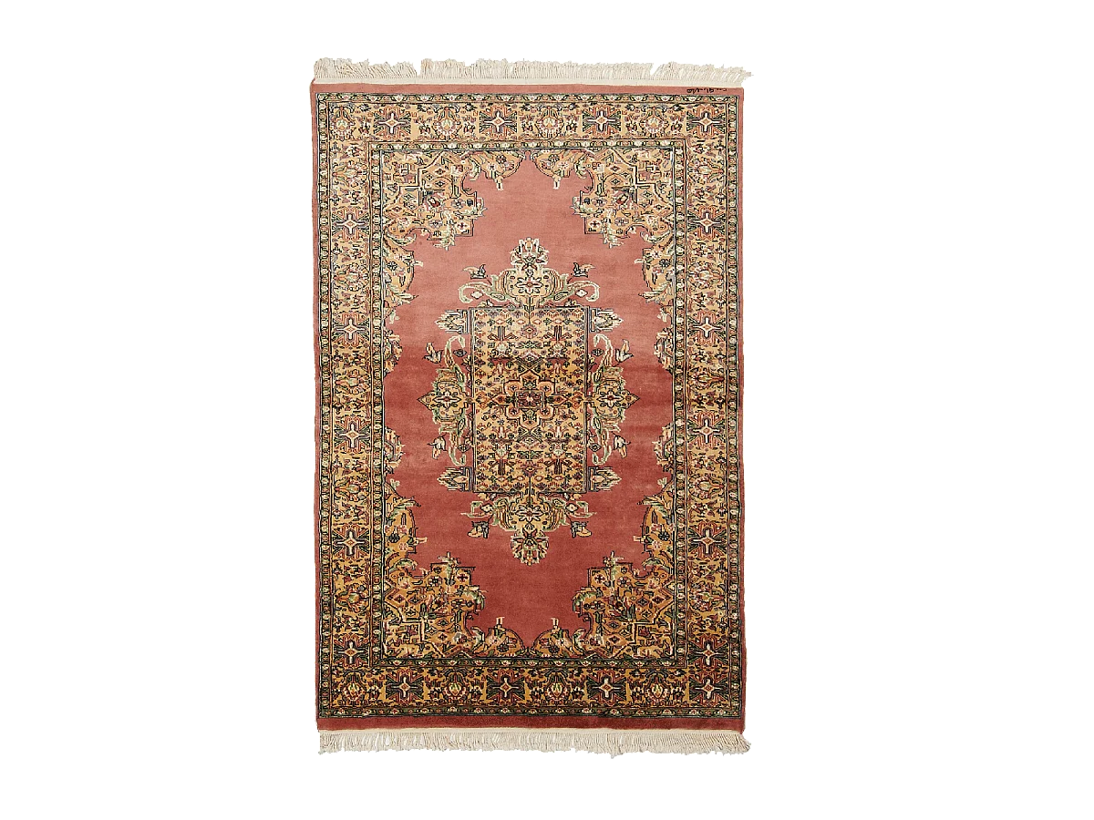 Authentique tapis d'Orient 123x184 fait main en laine multicolore ISAFAHANI