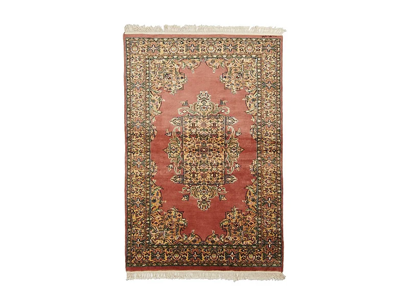 Authentique tapis d'Orient 123x184 fait main en laine multicolore ISAFAHANI
