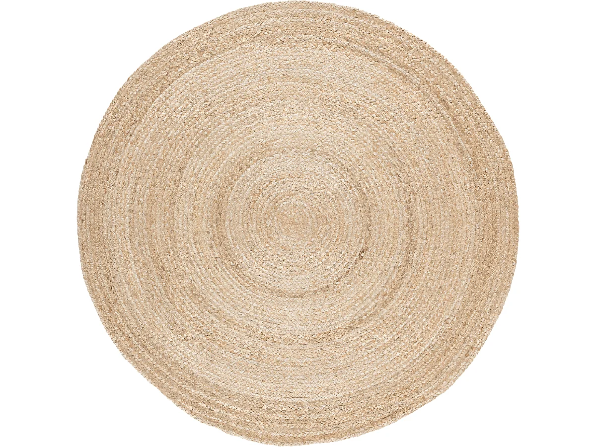 Tapis jute Ø180cm rond tissé beige EMBOW