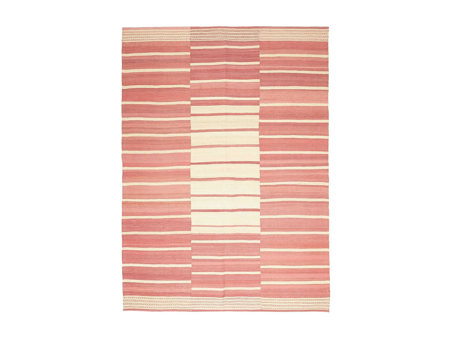 Authentique tapis d'Orient 173x218 kilim fait main en laine rouge et blanc AC