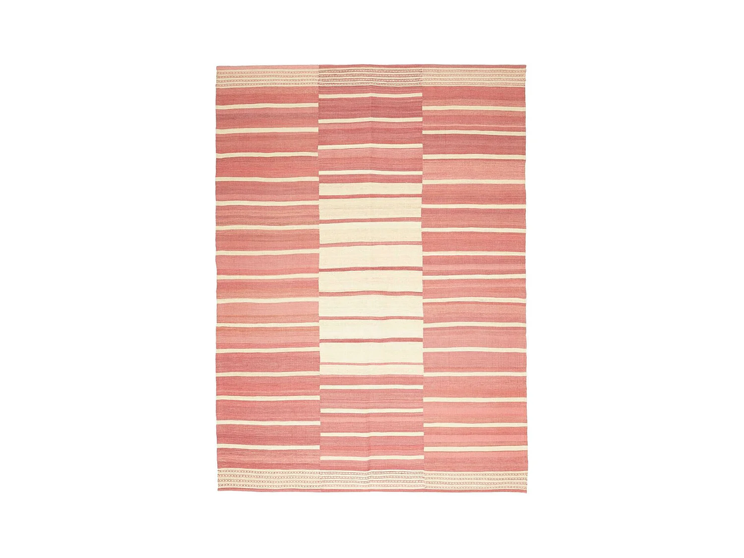 Authentique tapis d'Orient 173x218 kilim fait main en laine rouge et blanc AC