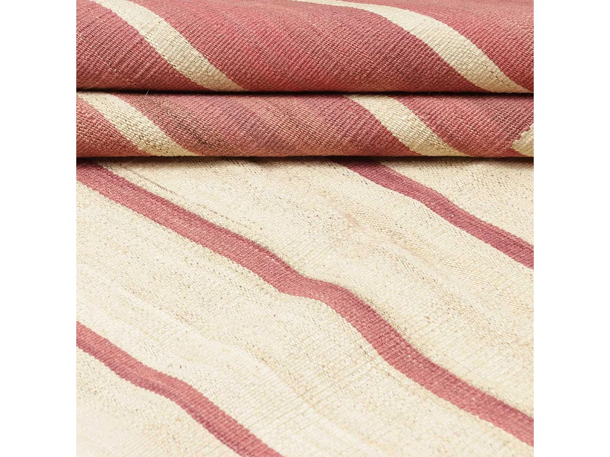 Authentique tapis d'Orient 173x218 kilim fait main en laine rouge et blanc AC