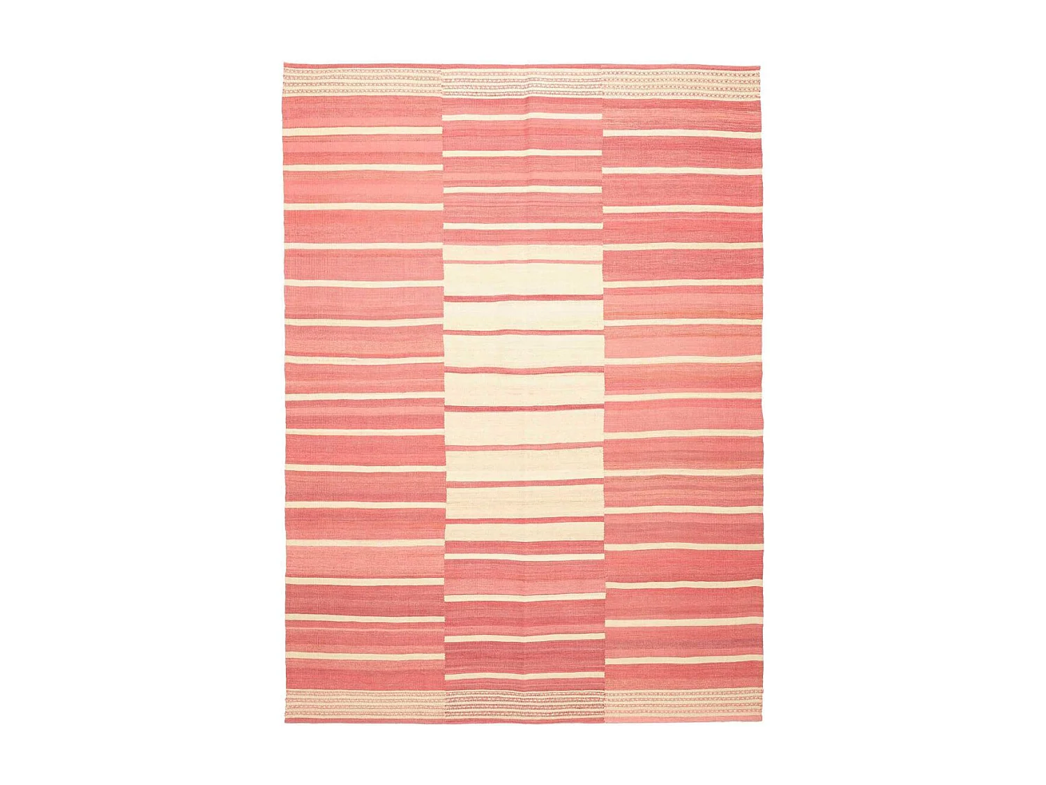 Authentique tapis d'Orient 173x218 kilim fait main en laine rouge et blanc AC