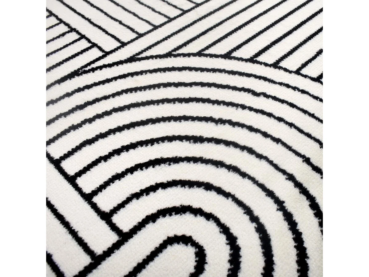 tapis chambre 80x150 tissé crème rectangle motif géométrique LYN1 COURLI