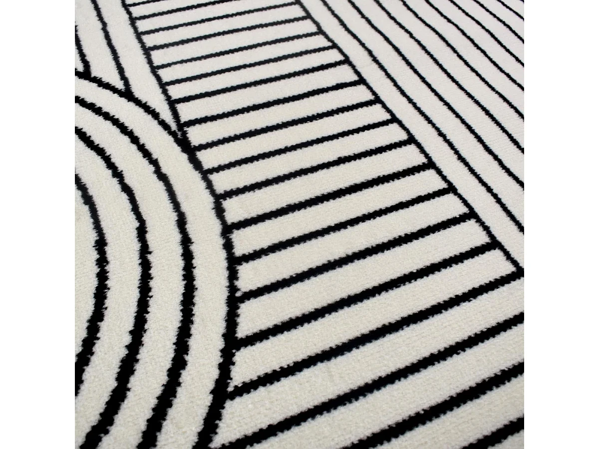 tapis chambre 80x150 tissé crème rectangle motif géométrique LYN1 COURLI