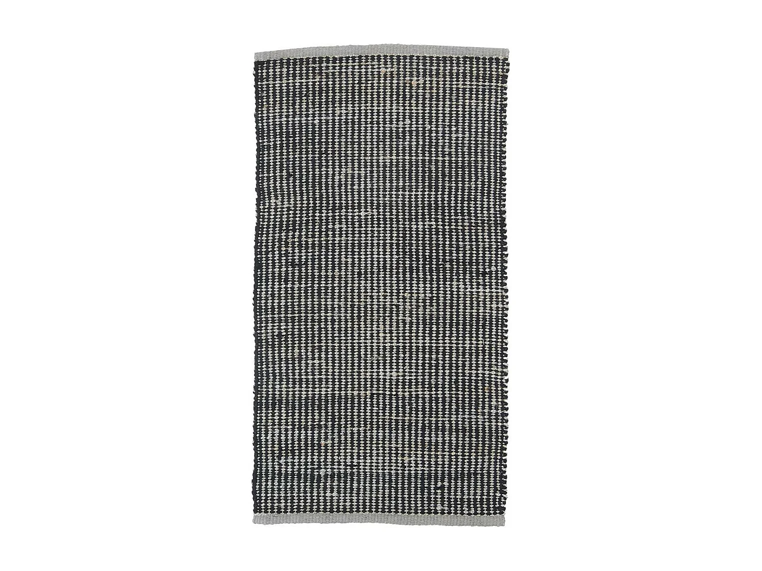 tapis chambre 60x110 fait main en laine noir et gris rectangle motif simple PLANA